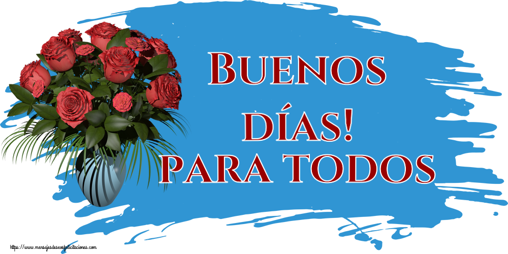 Felicitaciones de buenas tardes - Buenos días! para todos ~ jarrón con rosas - mensajesdeseosfelicitaciones.com