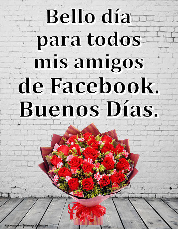 Felicitaciones de buenas tardes - Bello día para todos mis amigos de Facebook. Buenos Días. ~ rosas rojas y claveles - mensajesdeseosfelicitaciones.com