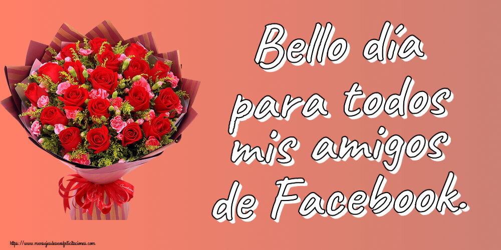 Felicitaciones de buenas tardes - Bello día para todos mis amigos de Facebook. ~ rosas rojas y claveles - mensajesdeseosfelicitaciones.com
