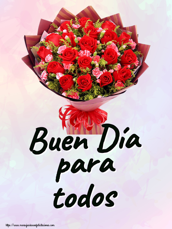 Buen Día para todos ~ rosas rojas y claveles