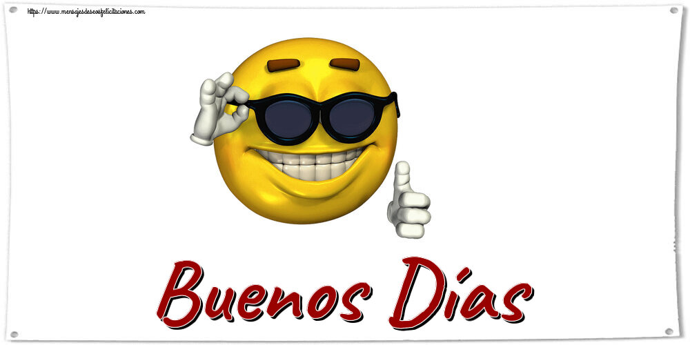 Buenas Tardes Buenos Días ~ emoticono gracioso con gafas