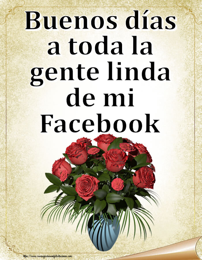 Buenas Tardes Buenos días a toda la gente linda de mi Facebook ~ jarrón con rosas