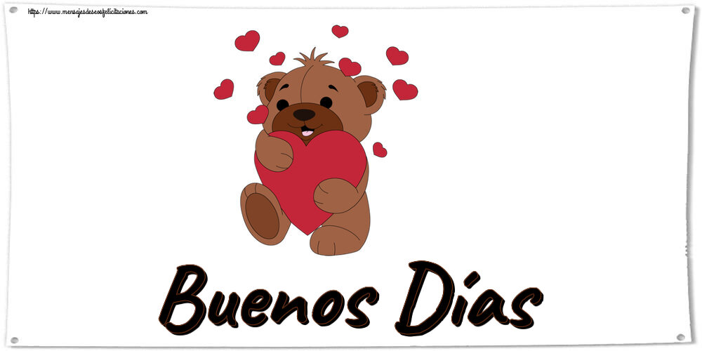 Felicitaciones de buenas tardes - Buenos Días ~ lindo oso con corazones - mensajesdeseosfelicitaciones.com