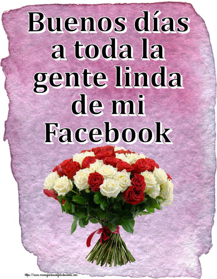 Buenos días a toda la gente linda de mi Facebook ~ ramo de rosas rojas y blancas