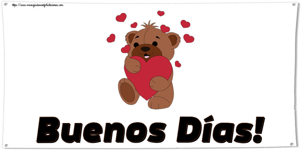 Felicitaciones de buenos días - Buenos Días! ~ lindo oso con corazones - mensajesdeseosfelicitaciones.com