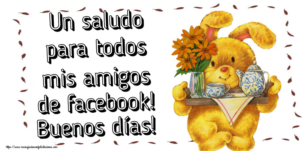 Un saludo para todos mis amigos de facebook! Buenos días!