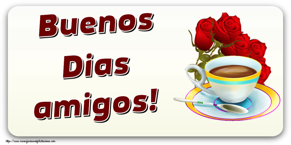 Buenos Días Buenos Dias amigos! ~ café y ramo de rosas