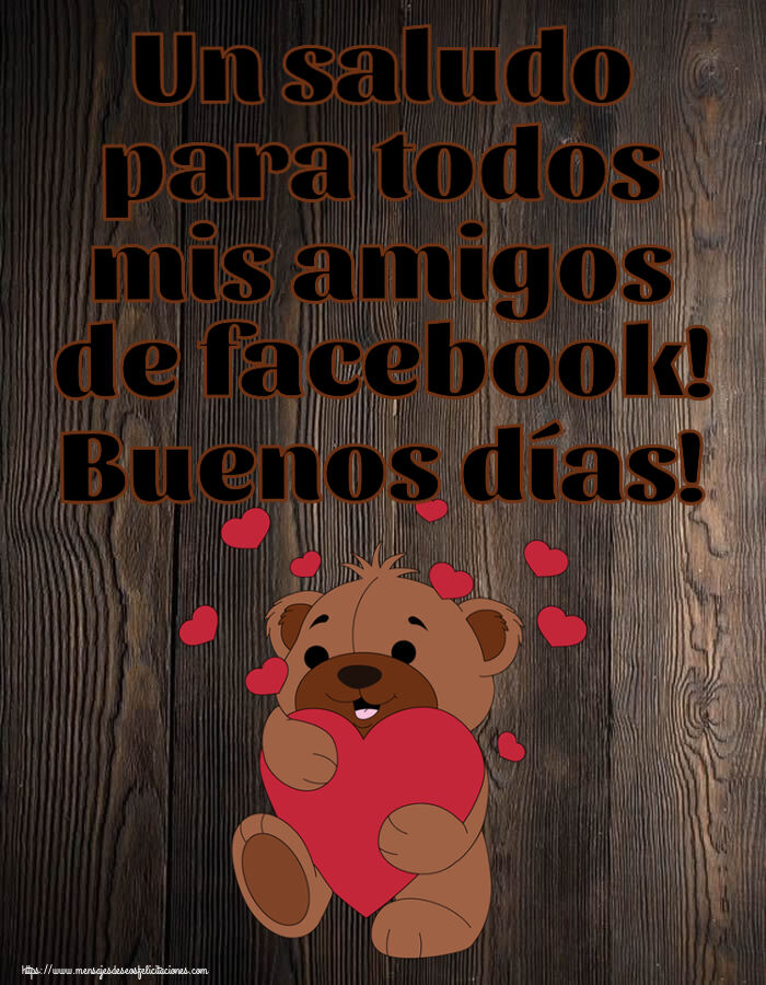 Un saludo para todos mis amigos de facebook! Buenos días! ~ lindo oso con corazones