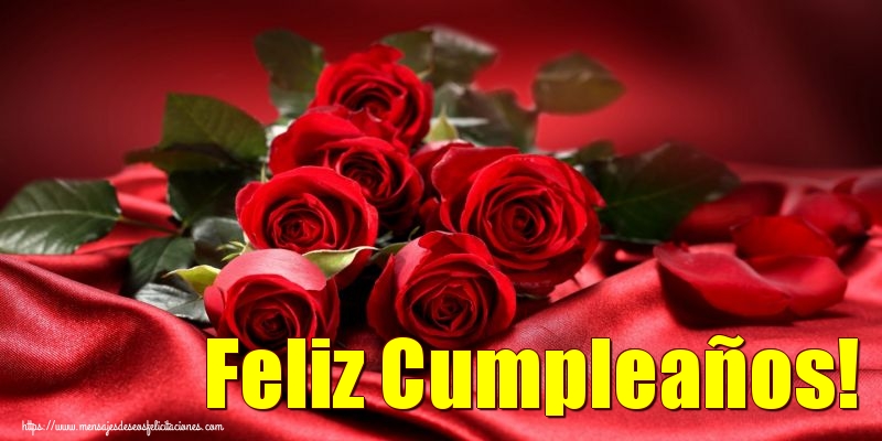 Felicitaciones de cumpleaños con rosas - Feliz Cumpleaños!