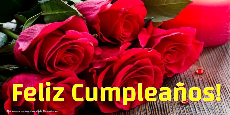 Felicitaciones de cumpleaños con rosas - Feliz Cumpleaños!