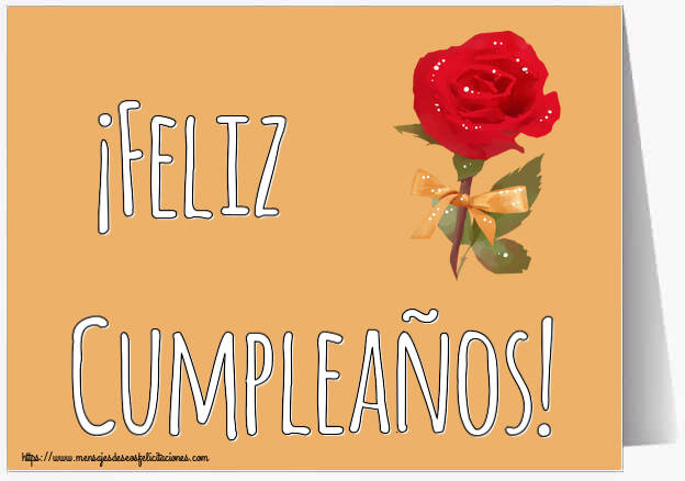 Felicitaciones de cumpleaños - ¡Feliz Cumpleaños! ~ una rosa roja pintada - mensajesdeseosfelicitaciones.com