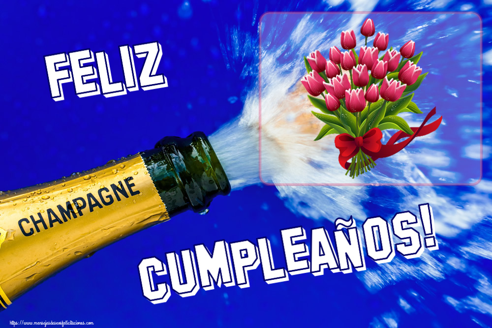 ¡Feliz Cumpleaños! ~ ramo de tulipanes - Clipart