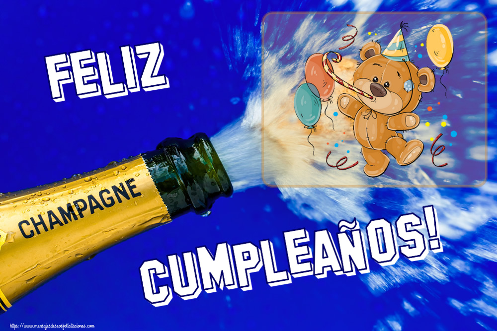Felicitaciones de cumpleaños - ¡Feliz Cumpleaños! ~ Teddy con globos - mensajesdeseosfelicitaciones.com