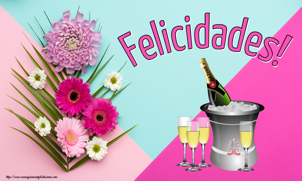Felicitaciones de cumpleaños - 🥂🍾 Felicidades! ~ cubo y copas de champán - mensajesdeseosfelicitaciones.com