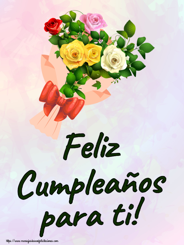 Cumpleaños Feliz Cumpleaños para ti! ~ ramo de rosas multicolores