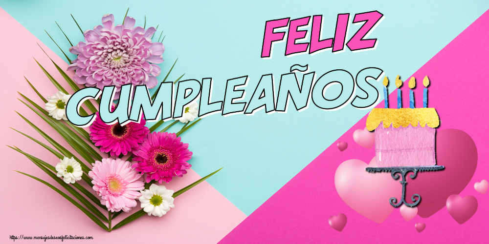 ¡Feliz Cumpleaños! ~ tarta con corazones rosas