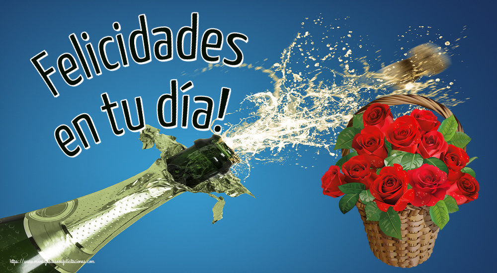 Felicitaciones de cumpleaños - Felicidades en tu día! ~ rosas rojas en la cesta - mensajesdeseosfelicitaciones.com