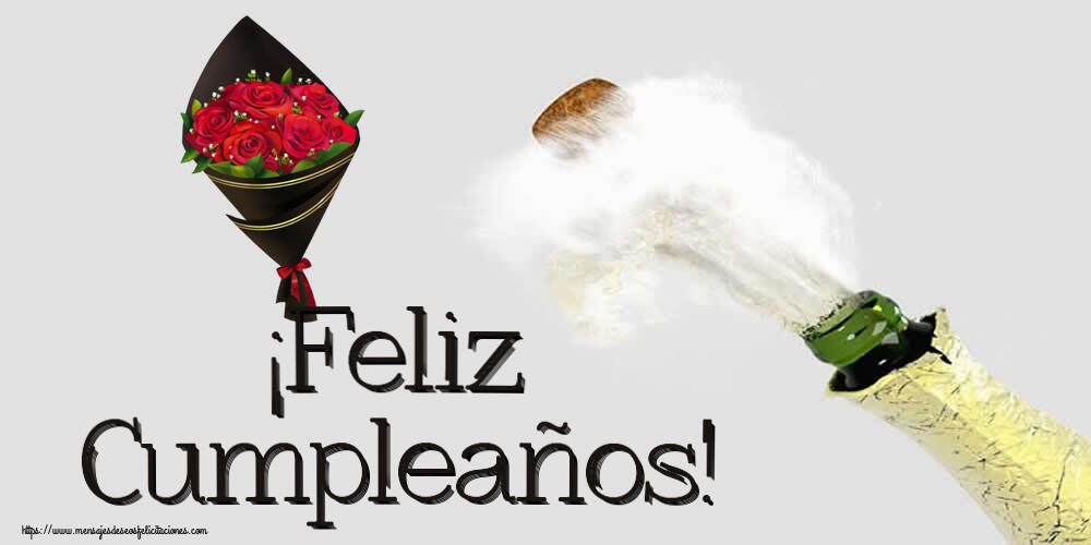 Felicitaciones de cumpleaños - ¡Feliz Cumpleaños! ~ un ramo de rosas - Dibujo - mensajesdeseosfelicitaciones.com