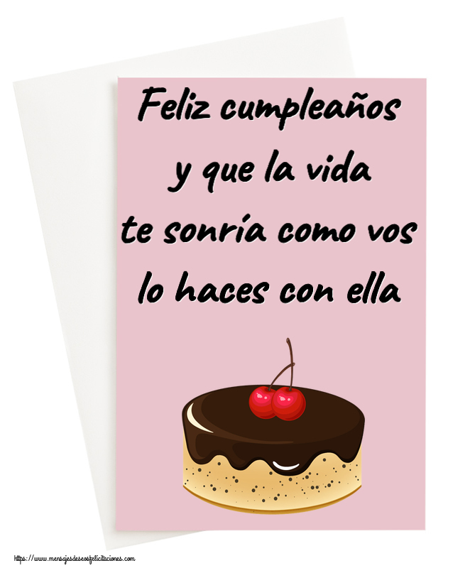 Feliz cumpleaños y que la vida te sonría como vos lo haces con ella ~ tarta de chocolate con 2 cerezas