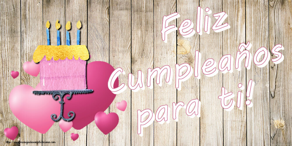 Feliz Cumpleaños para ti! ~ tarta con corazones rosas