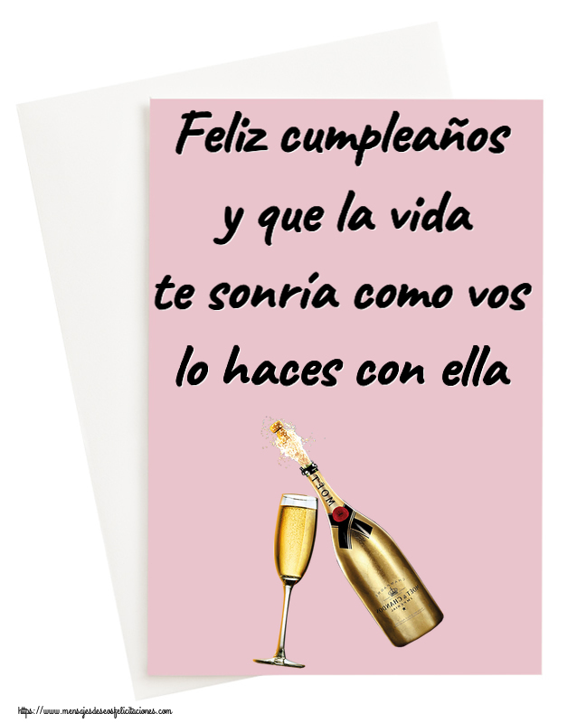 Feliz cumpleaños y que la vida te sonría como vos lo haces con ella ~ copas con champagne