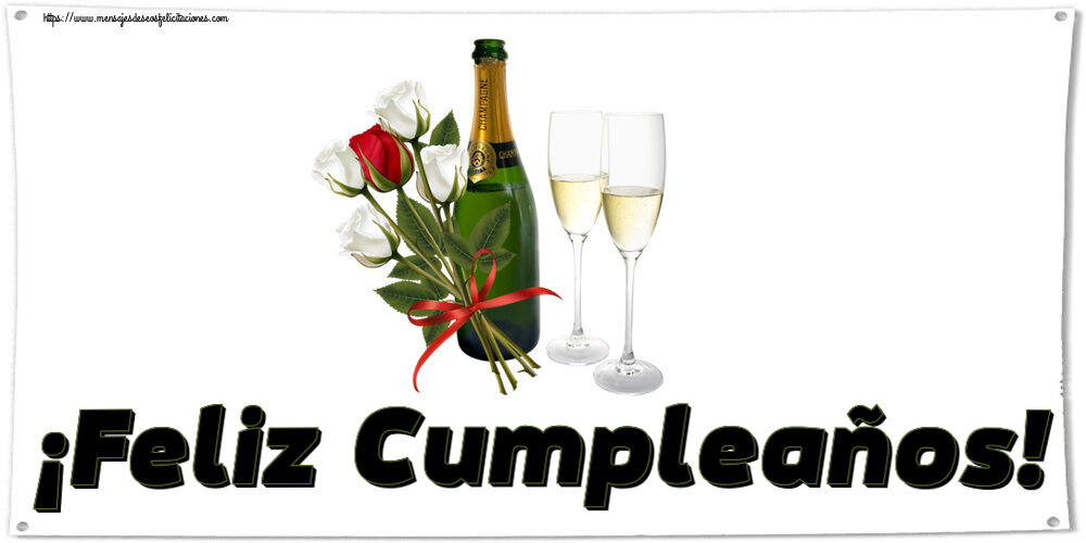 Felicitaciones de cumpleaños - ¡Feliz Cumpleaños! ~ 4 rosas blancas y una rosa roja - mensajesdeseosfelicitaciones.com