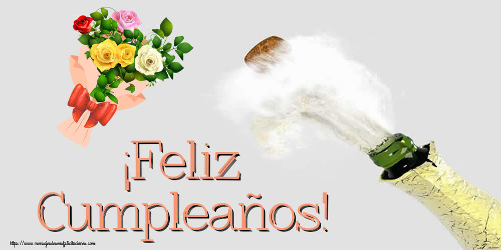 Felicitaciones de cumpleaños - ¡Feliz Cumpleaños! ~ ramo de rosas multicolores - mensajesdeseosfelicitaciones.com