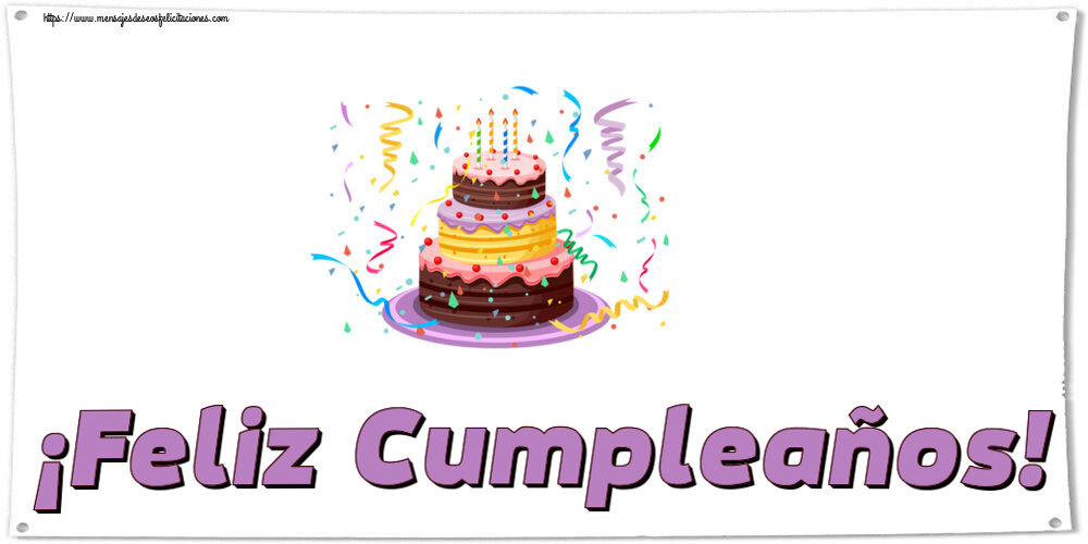 Cumpleaños ¡Feliz Cumpleaños! ~ tarta y confeti