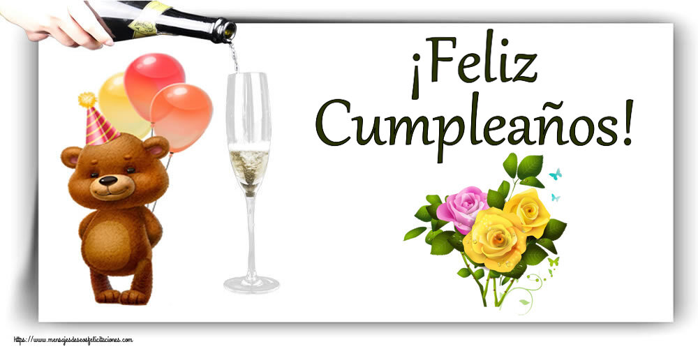 Felicitaciones de cumpleaños - ¡Feliz Cumpleaños! ~ tres rosas - mensajesdeseosfelicitaciones.com