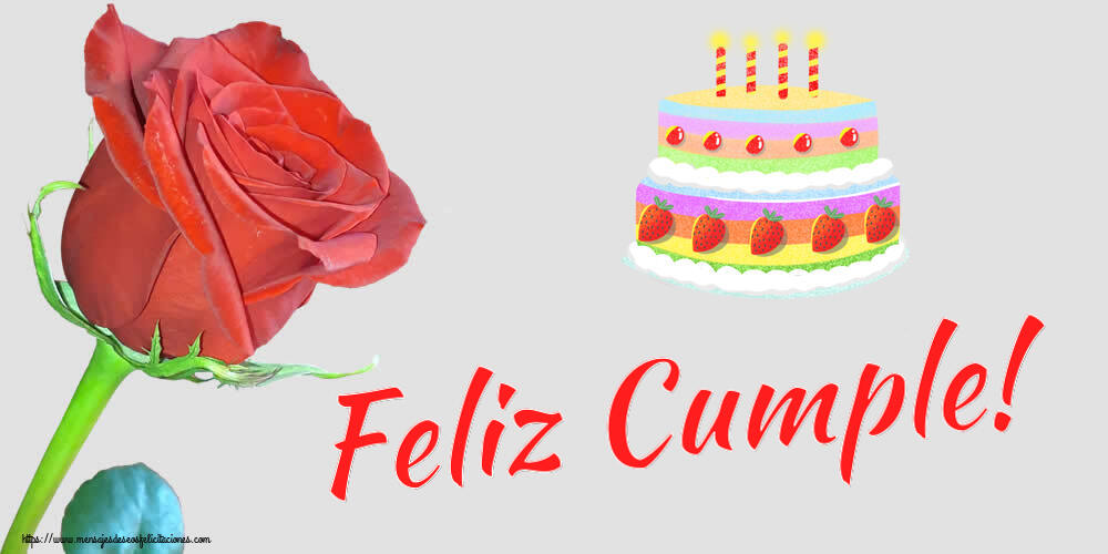 Felicitaciones de cumpleaños - Feliz Cumple! ~ tarta de fresa - mensajesdeseosfelicitaciones.com