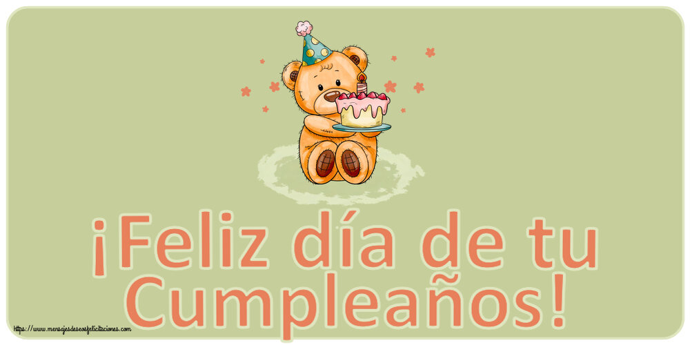 Cumpleaños ¡Feliz día de tu Cumpleaños! ~ osito de peluche con tarta
