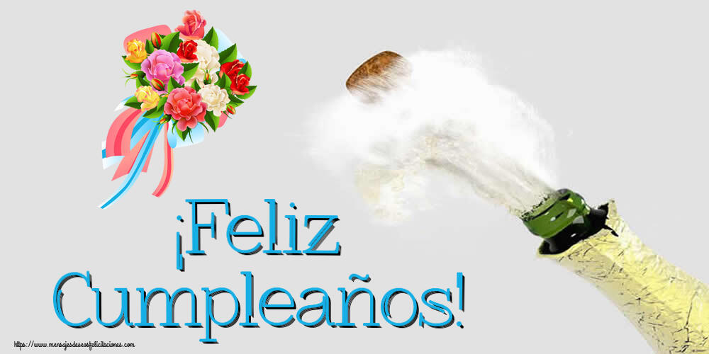 Felicitaciones de cumpleaños - ¡Feliz Cumpleaños! ~ ramo de flores multicolor - mensajesdeseosfelicitaciones.com