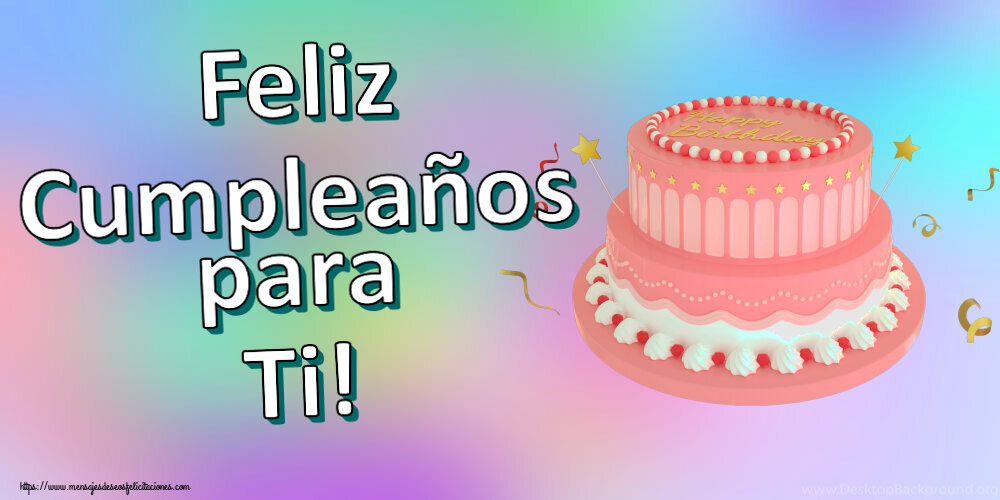 Cumpleaños Feliz Cumpleaños para Ti! ~ Tarta rosa con Happy Birthday