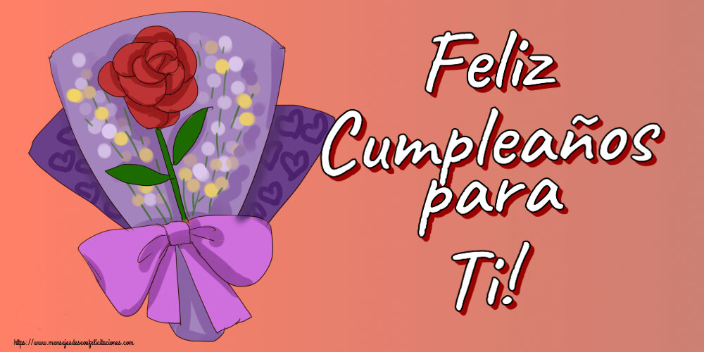 Felicitaciones de cumpleaños - Feliz Cumpleaños para Ti! ~ pintura con una flor - mensajesdeseosfelicitaciones.com