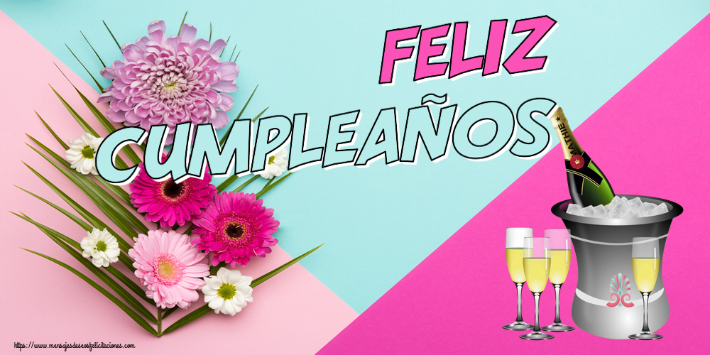 Cumpleaños ¡Feliz Cumpleaños! ~ cubo y copas de champán