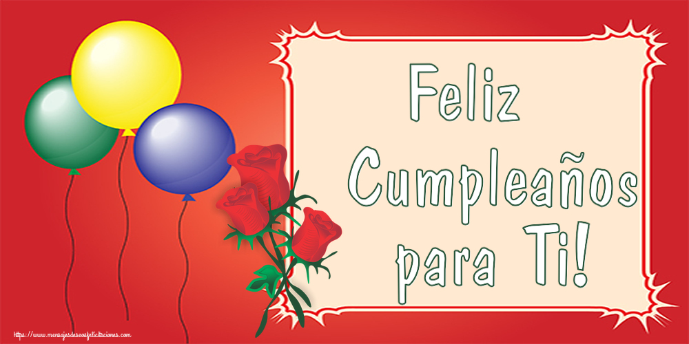 Cumpleaños Feliz Cumpleaños para Ti! ~ tres rosas rojas dibujadas