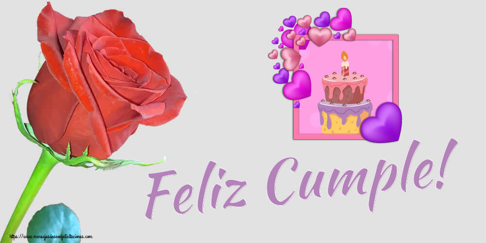 Cumpleaños Feliz Cumple! ~ tarta con corazones morados