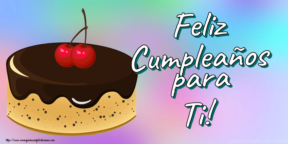 Feliz Cumpleaños para Ti! ~ tarta de chocolate con 2 cerezas