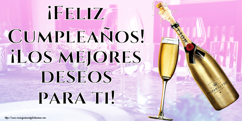 Cumpleaños ¡Feliz Cumpleaños! ¡Los mejores deseos para ti! ~ copas con champagne