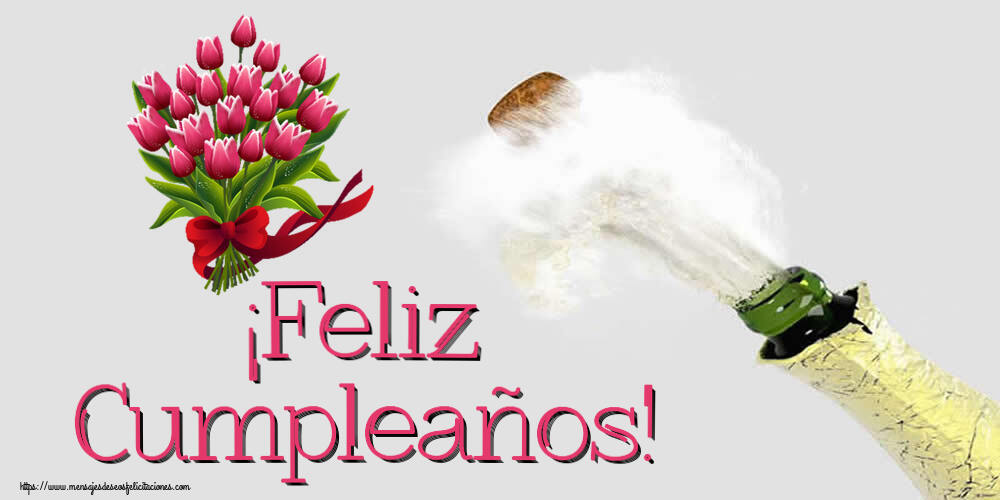 ¡Feliz Cumpleaños! ~ ramo de tulipanes - Clipart