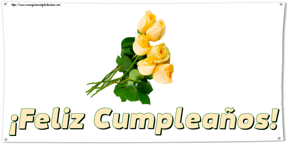 Cumpleaños ¡Feliz Cumpleaños! ~ siete rosas amarillas