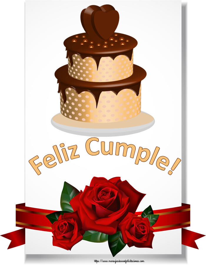 Felicitaciones de cumpleaños - Feliz Cumple! ~ tarta de chocolate clipart - mensajesdeseosfelicitaciones.com