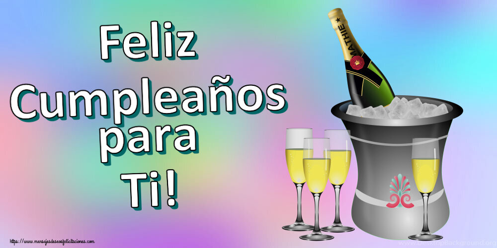 Cumpleaños Feliz Cumpleaños para Ti! ~ cubo y copas de champán