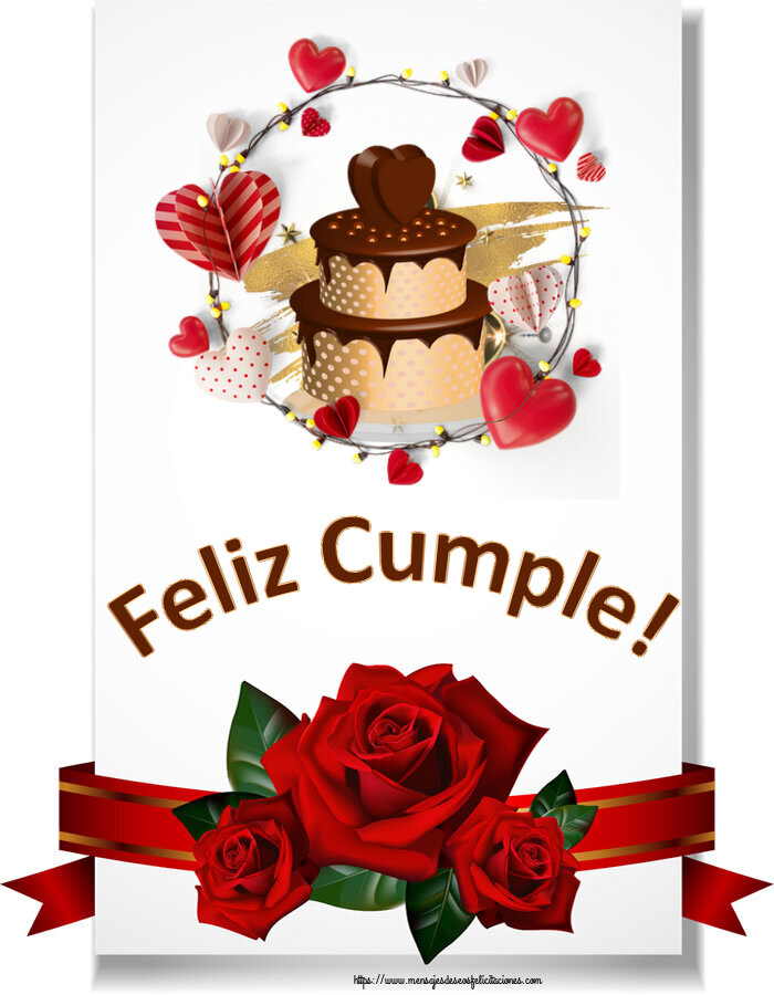 Cumpleaños Feliz Cumple! ~ tarta de chocolate con corazones