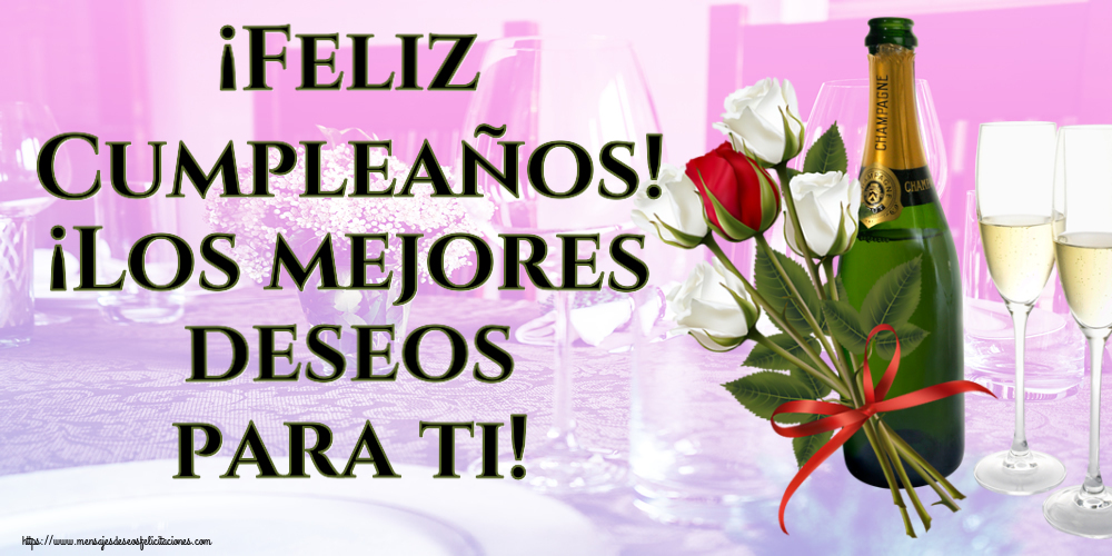 Cumpleaños ¡Feliz Cumpleaños! ¡Los mejores deseos para ti! ~ 4 rosas blancas y una rosa roja