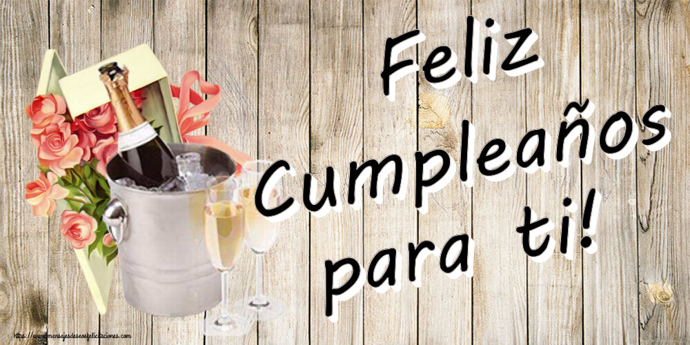 Feliz Cumpleaños para ti! ~ champán y rosas de fiesta