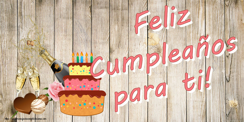 Cumpleaños Feliz Cumpleaños para ti! ~ champán y tarta con velas