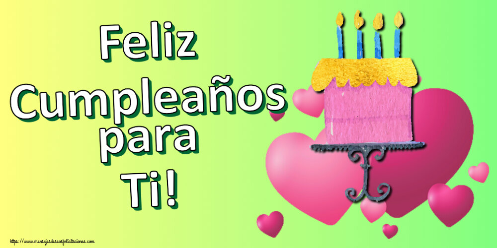 Feliz Cumpleaños para Ti! ~ tarta con corazones rosas