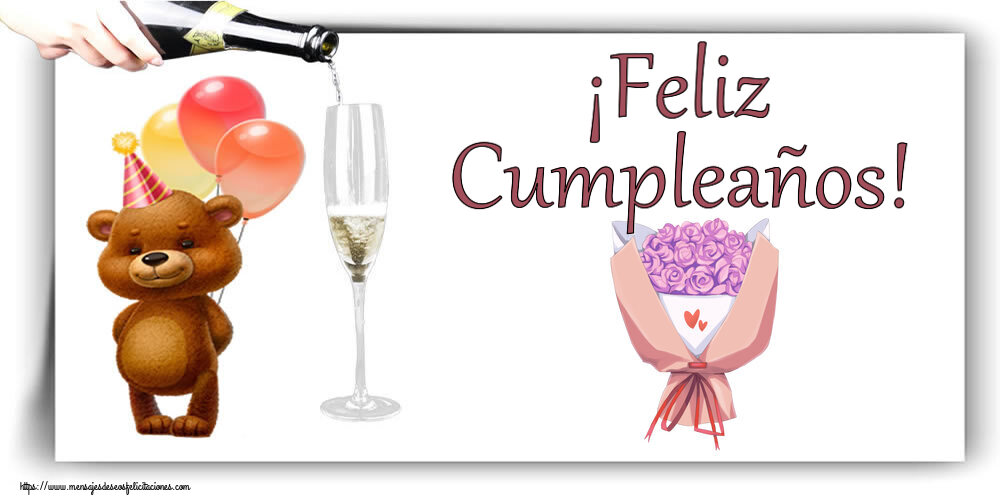 Felicitaciones de cumpleaños - ¡Feliz Cumpleaños! ~ ramo de flores - mensajesdeseosfelicitaciones.com
