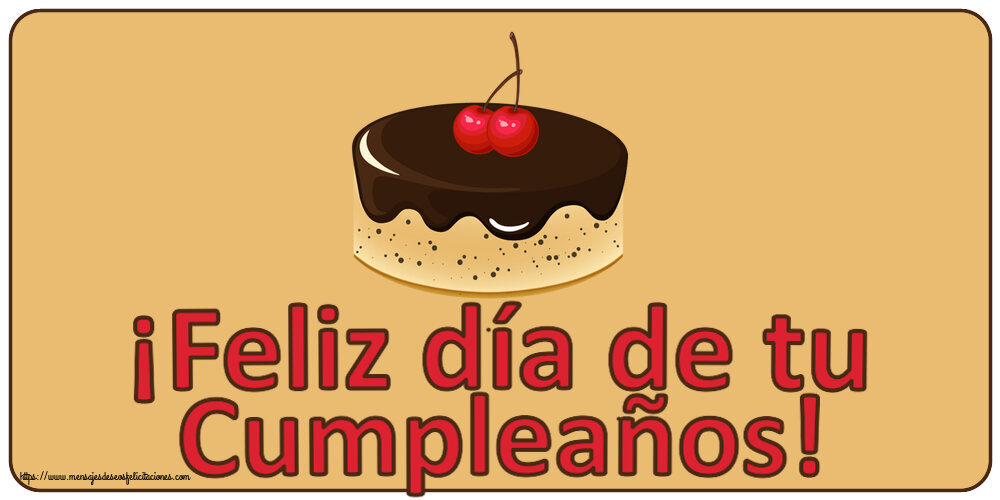 ¡Feliz día de tu Cumpleaños! ~ tarta de chocolate con 2 cerezas